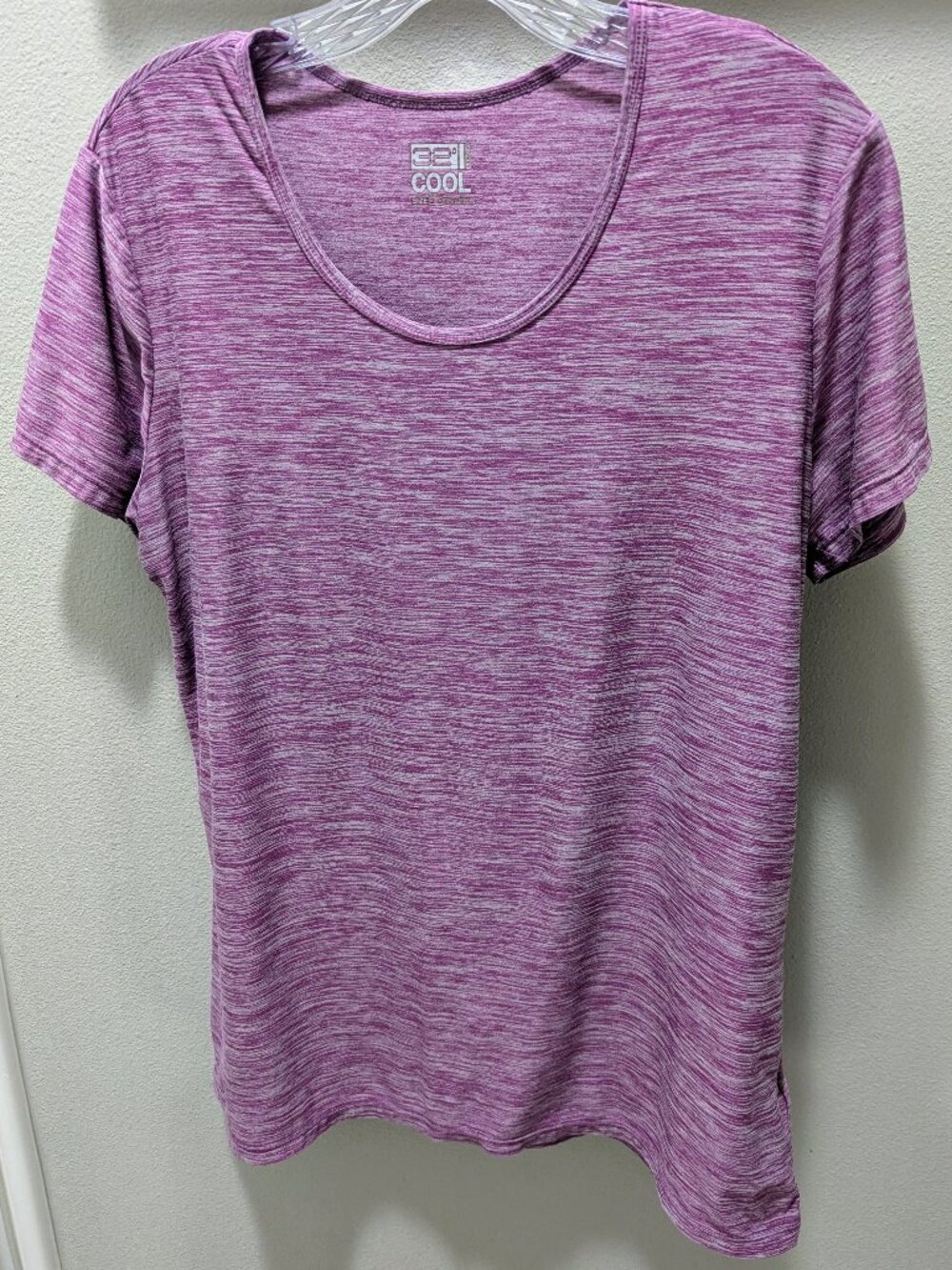 32 Degrees Cool Purple Polyester/Spandex Scoop Neck T-shirt XL